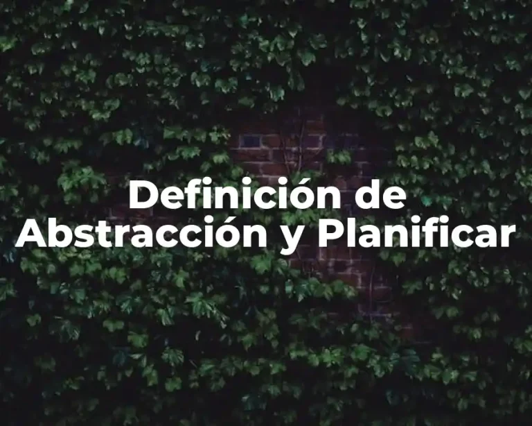 Definición de Abstracción y Planificar