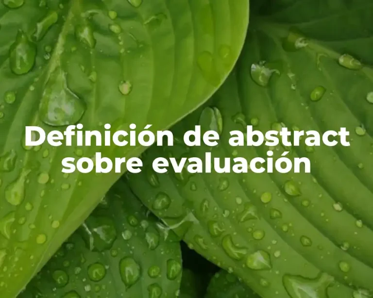 Definición de abstract sobre evaluación