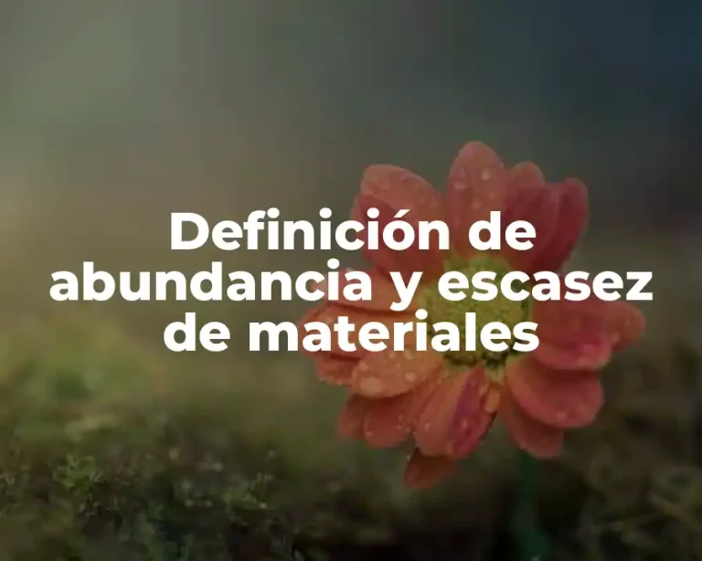Definición de abundancia y escasez de materiales