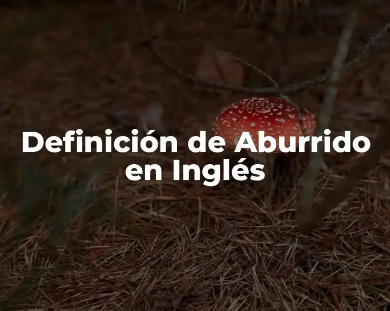 Definición de Aburrido en Inglés