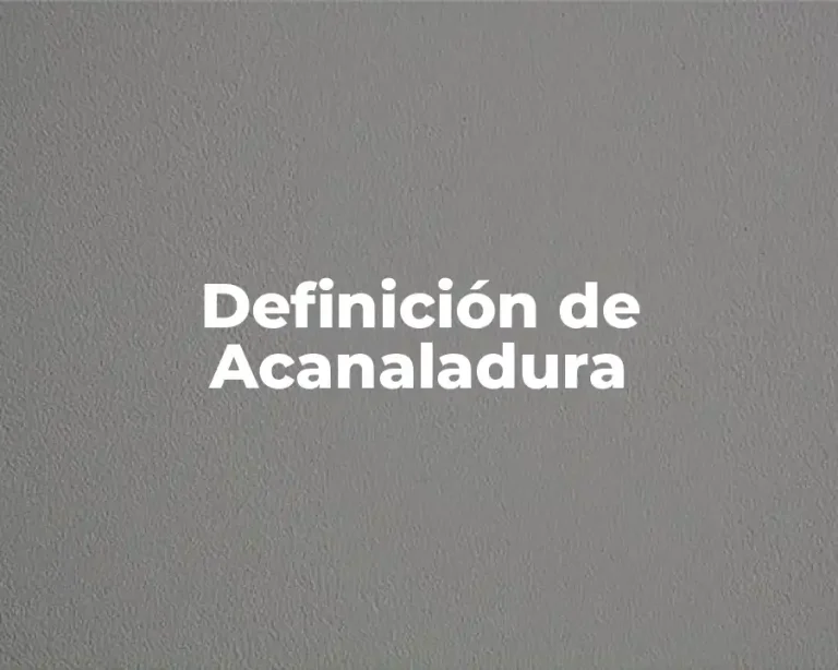 Definición de Acanaladura