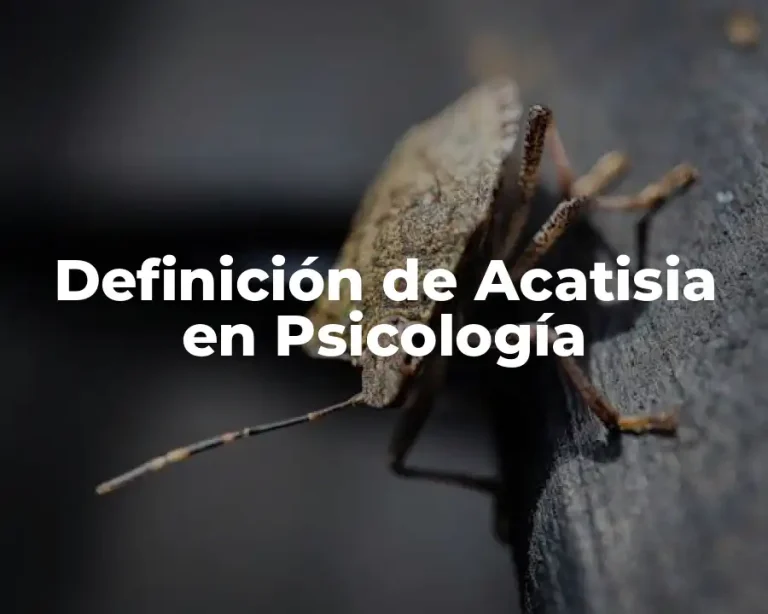 Definición de Acatisia en Psicología