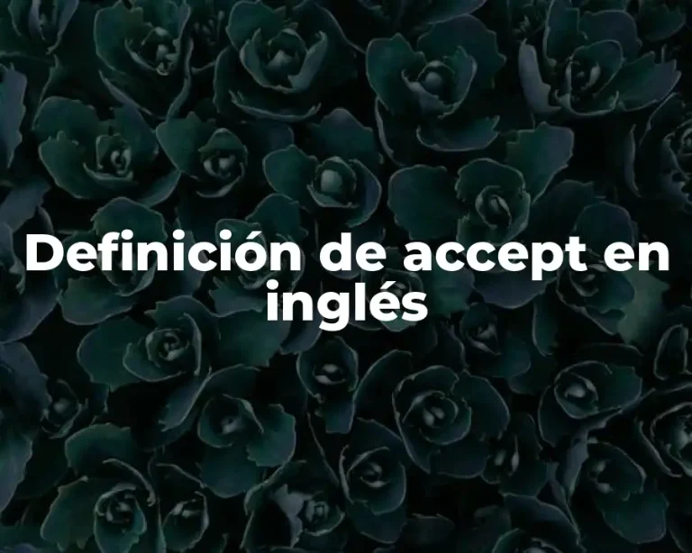 Definición de accept en inglés