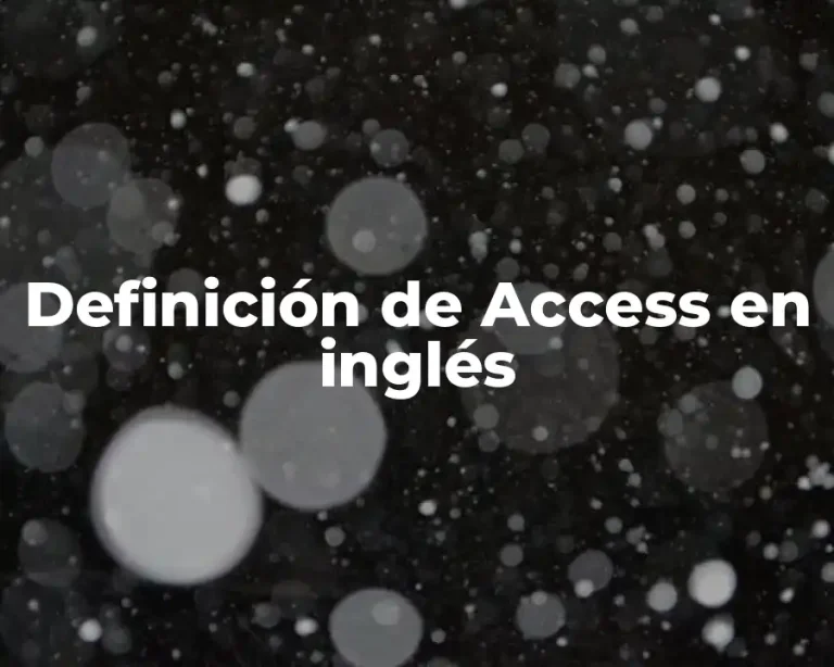 Definición de Access en inglés