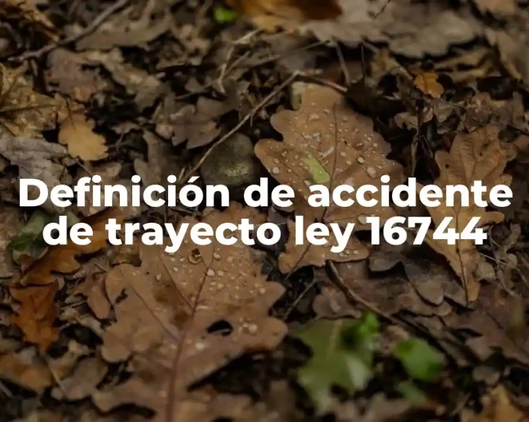 Definición de accidente de trayecto ley 16744