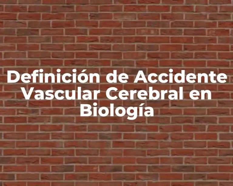 Definición de Accidente Vascular Cerebral en Biología