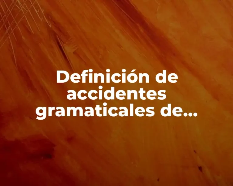 Definición de accidentes gramaticales de persona