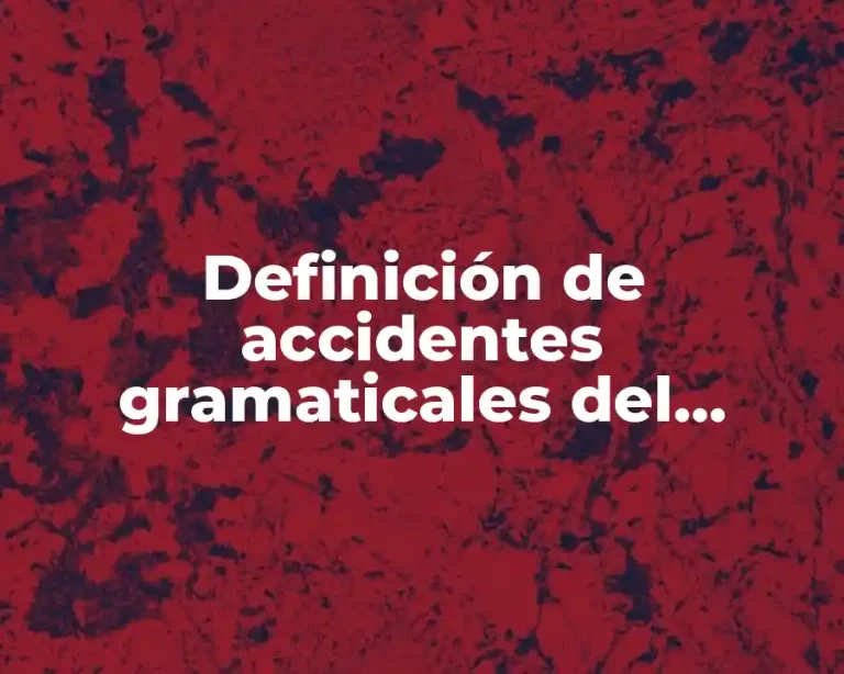 Definición de accidentes gramaticales del artículo