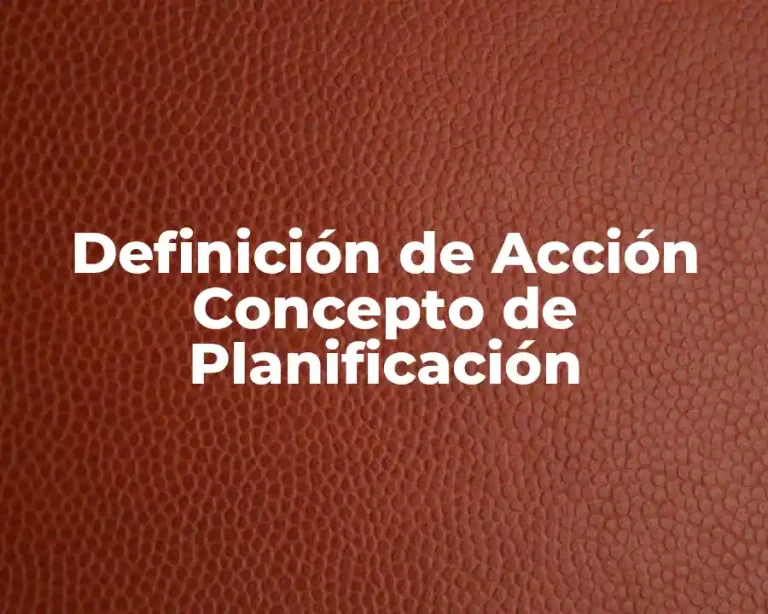Definición de Acción Concepto de Planificación