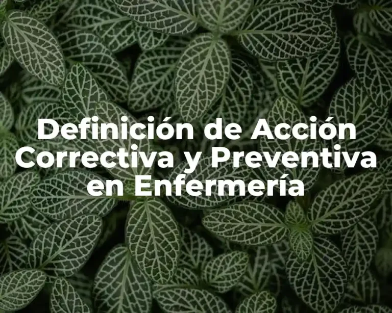 Definición de Acción Correctiva y Preventiva en Enfermería