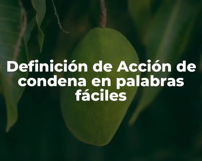 Definición de Acción de condena en palabras fáciles