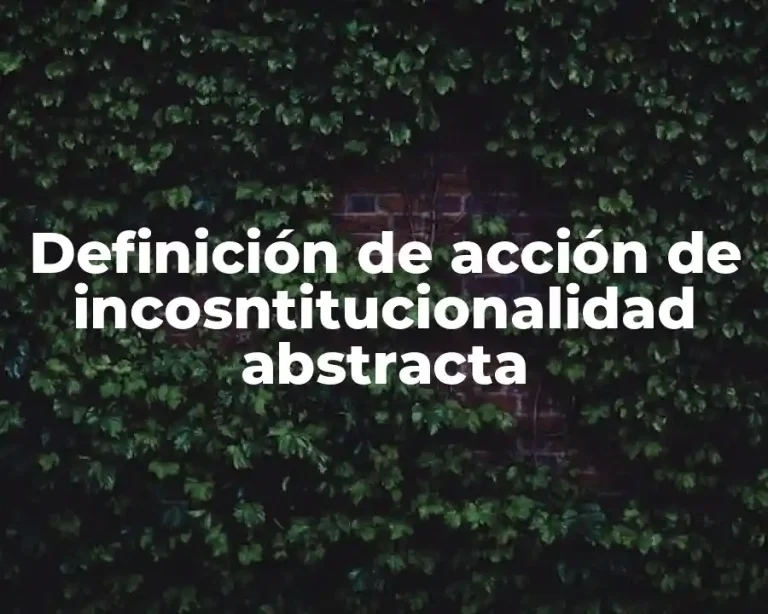 Definición de acción de incosntitucionalidad abstracta
