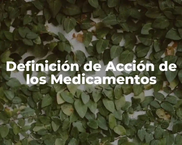 Definición de Acción de los Medicamentos