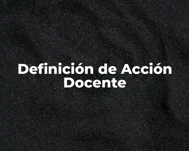Definición de Acción Docente