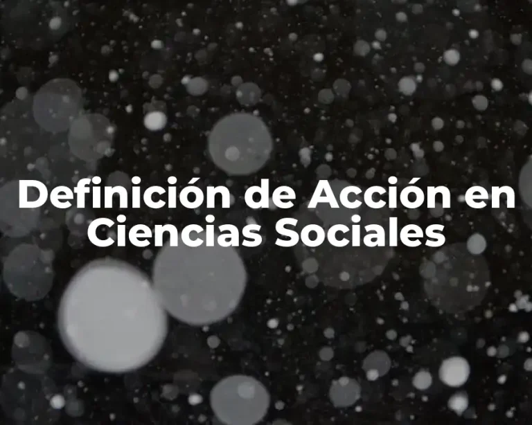 Definición de Acción en Ciencias Sociales