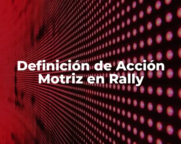 Definición de Acción Motriz en Rally