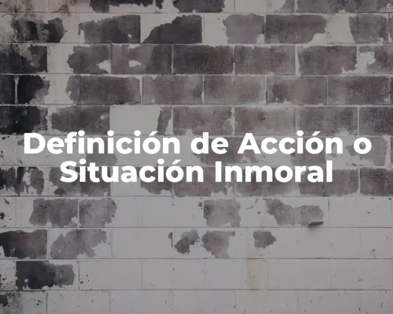 Definición de Acción o Situación Inmoral