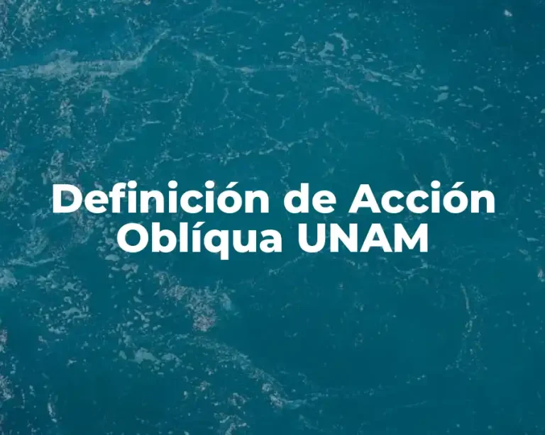 Definición de Acción Oblíqua UNAM