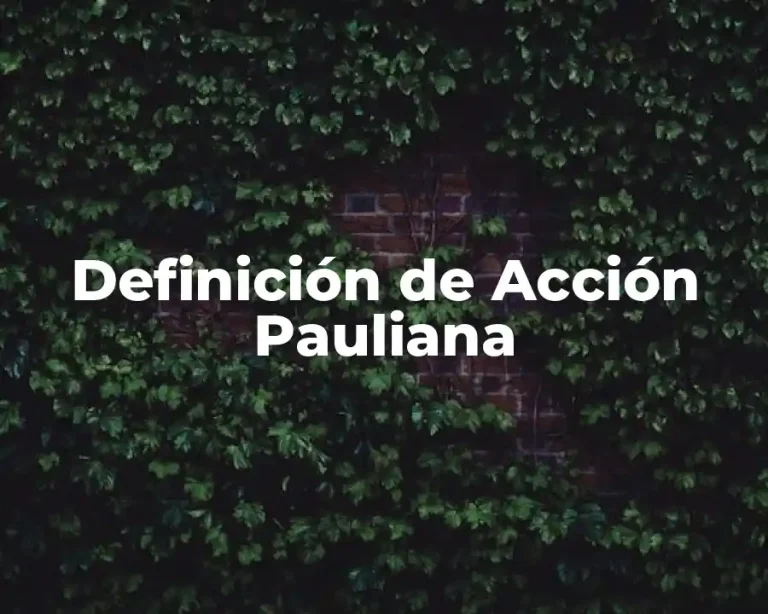 Definición de Acción Pauliana