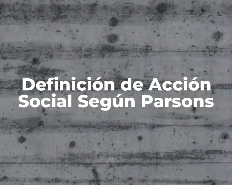 Definición de Acción Social Según Parsons