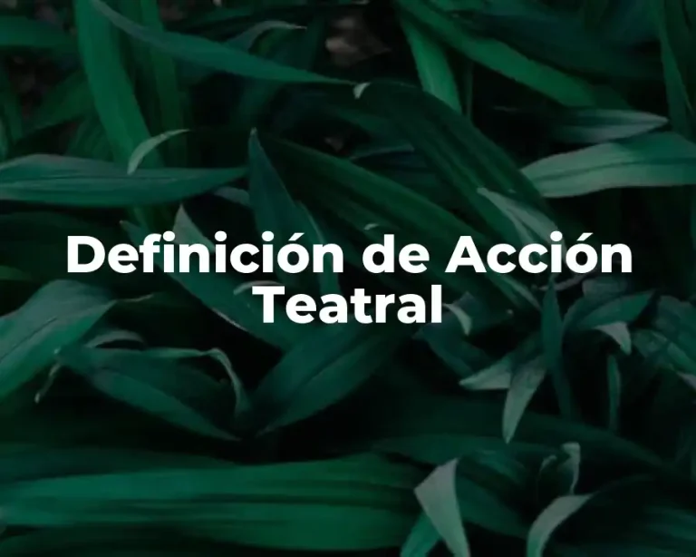 Definición de Acción Teatral