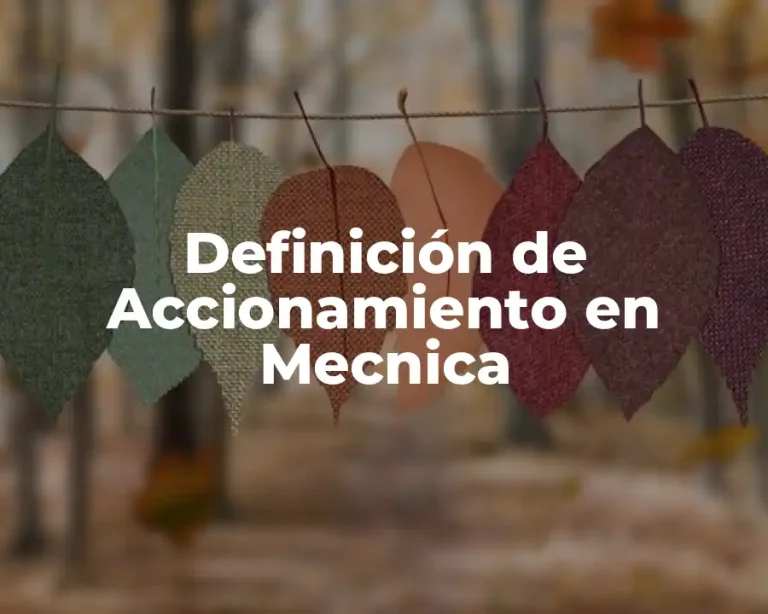 Definición de Accionamiento en Mecnica