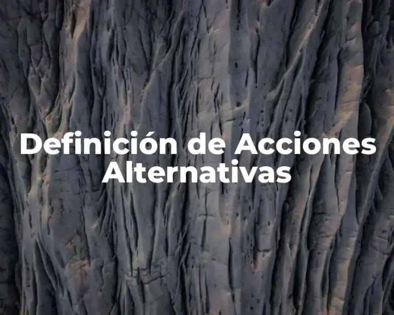 Definición de Acciones Alternativas