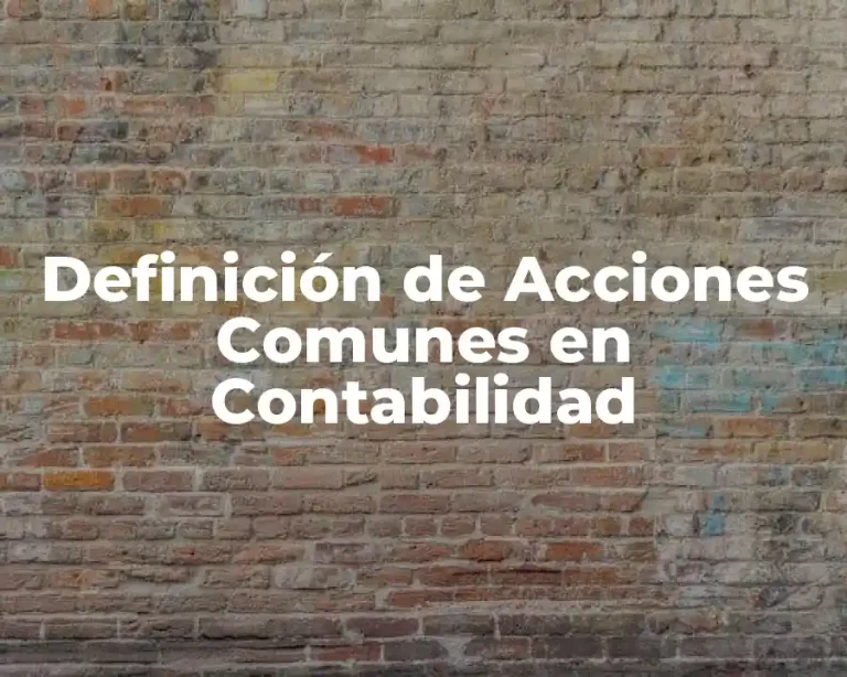 Definición de Acciones Comunes en Contabilidad