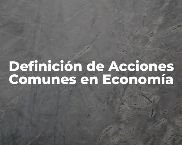 Definición de Acciones Comunes en Economía