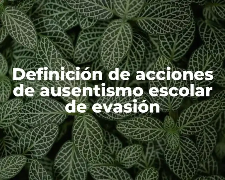 Definición de acciones de ausentismo escolar de evasión