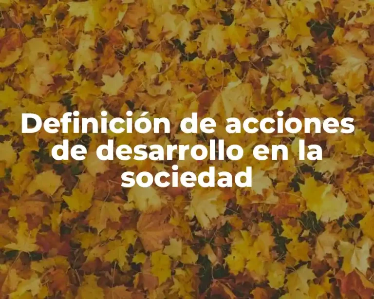 Definición de acciones de desarrollo en la sociedad