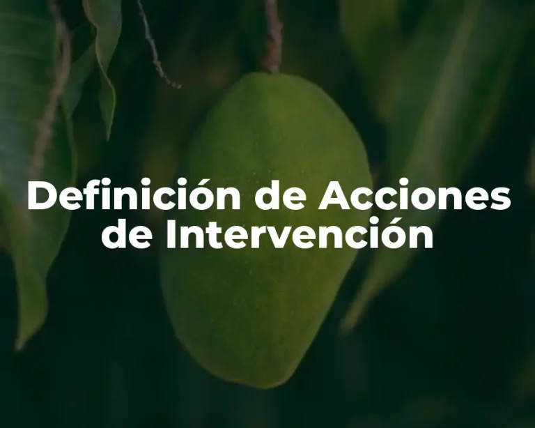 Definición de Acciones de Intervención