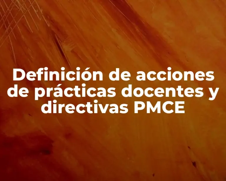 Definición de acciones de prácticas docentes y directivas PMCE