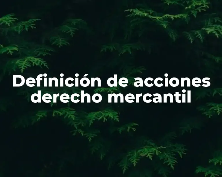 Definición de acciones derecho mercantil