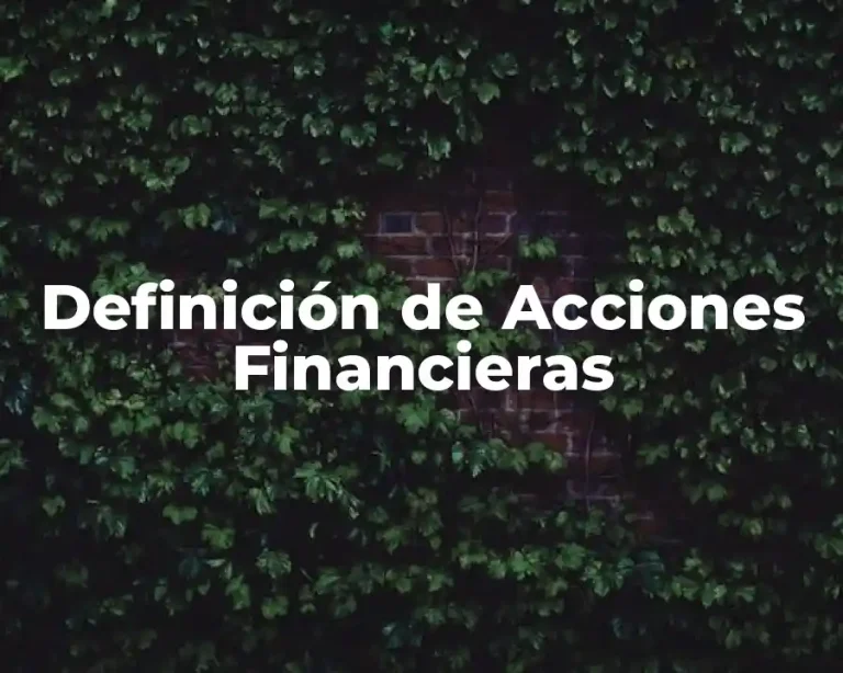 Definición de Acciones Financieras