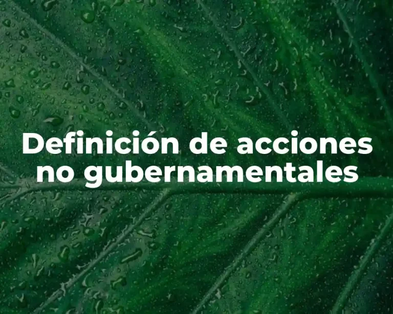 Definición de acciones no gubernamentales