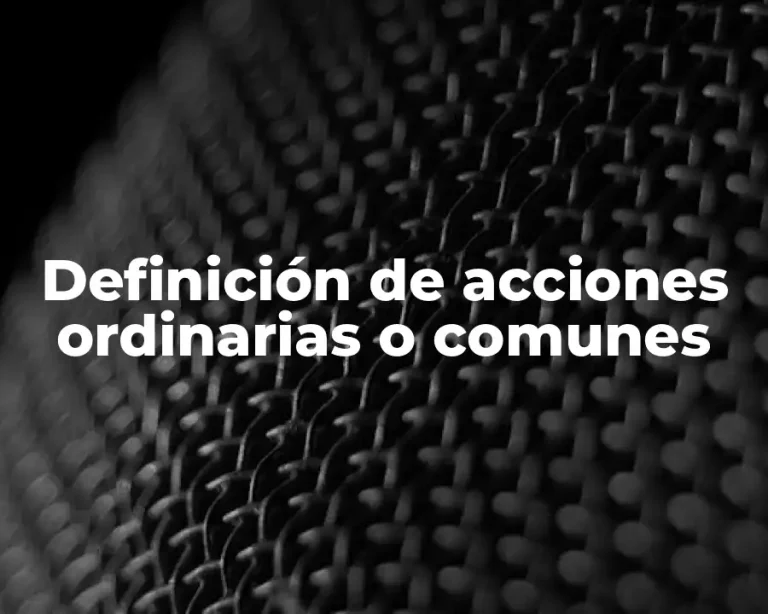Definición de acciones ordinarias o comunes