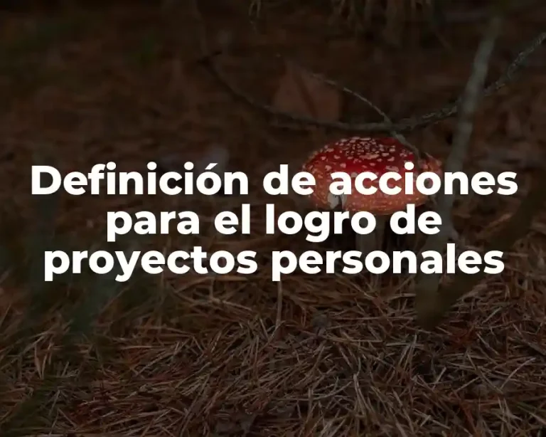 Definición de acciones para el logro de proyectos personales