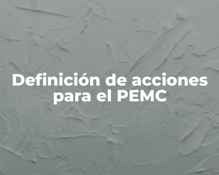 Definición de acciones para el PEMC
