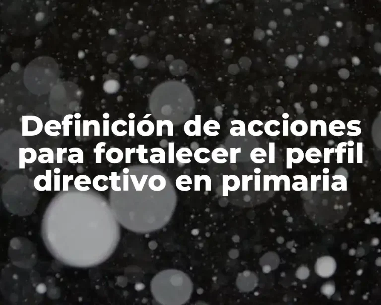 Definición de acciones para fortalecer el perfil directivo en primaria