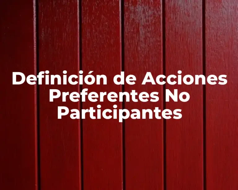 Definición de Acciones Preferentes No Participantes