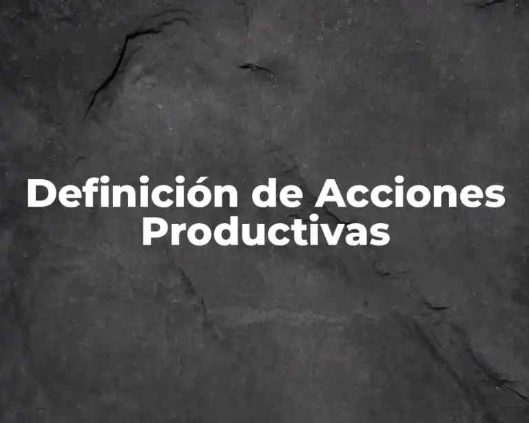 Definición de Acciones Productivas