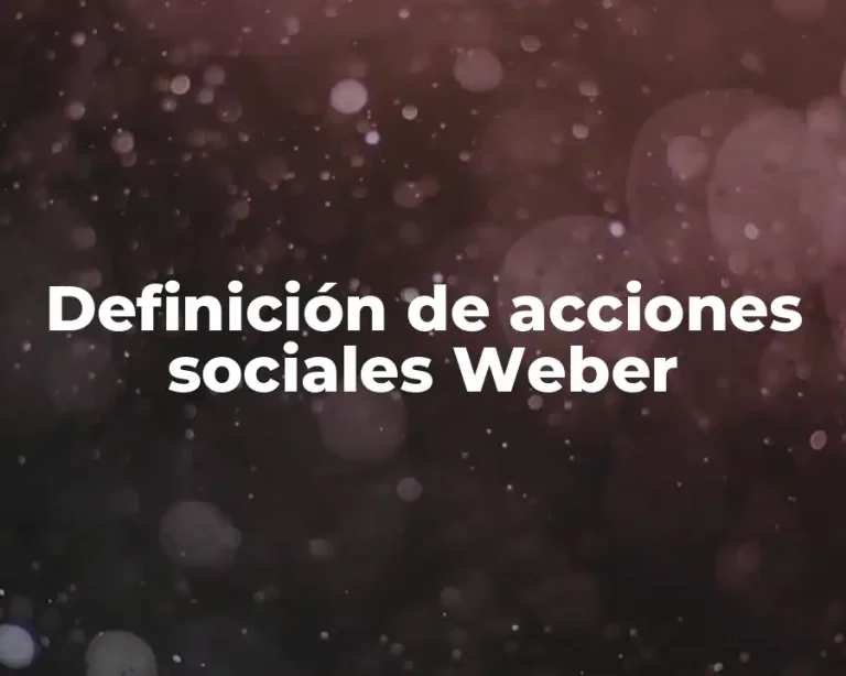 Definición de acciones sociales Weber