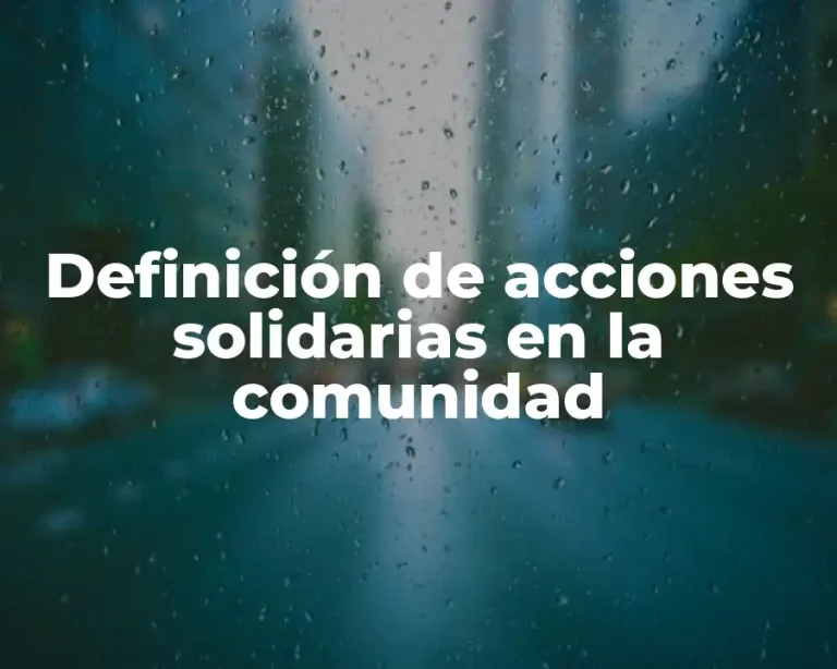 Definición de acciones solidarias en la comunidad