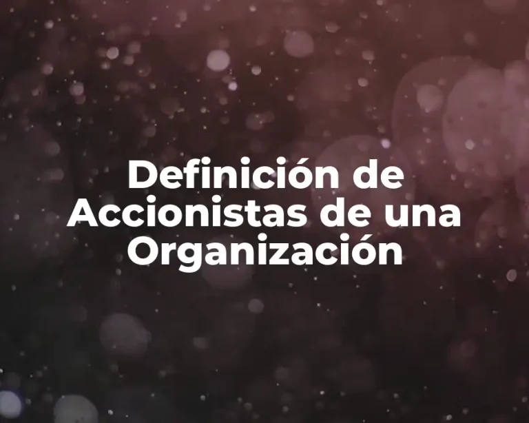 Definición de Accionistas de una Organización