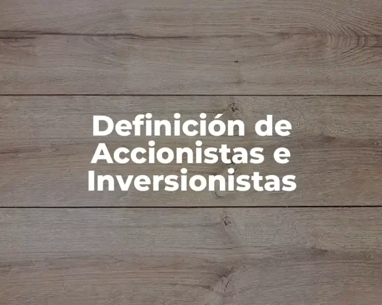 Definición de Accionistas e Inversionistas
