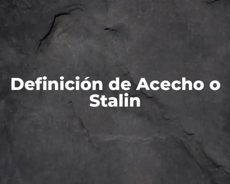 Definición de Acecho o Stalin