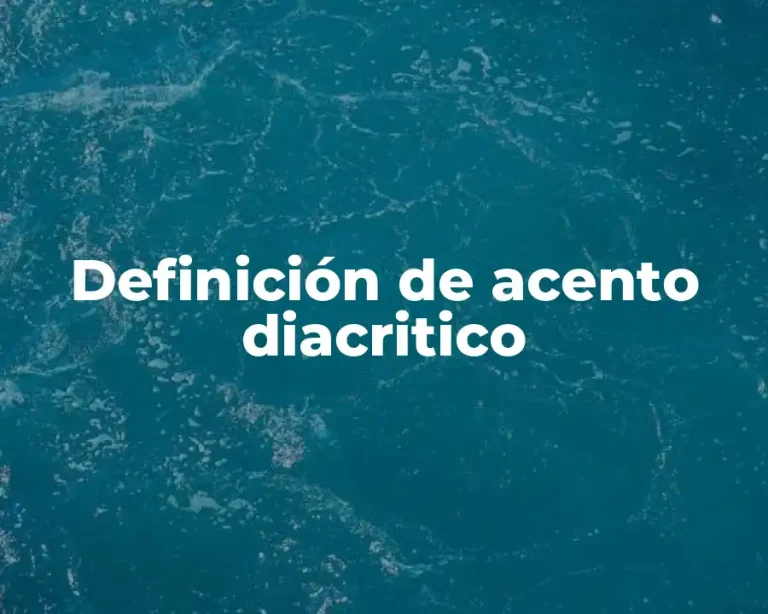 Definición de acento diacritico