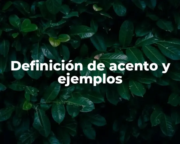 Definición de acento y ejemplos