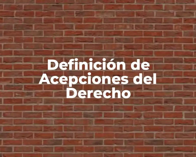 Definición de Acepciones del Derecho